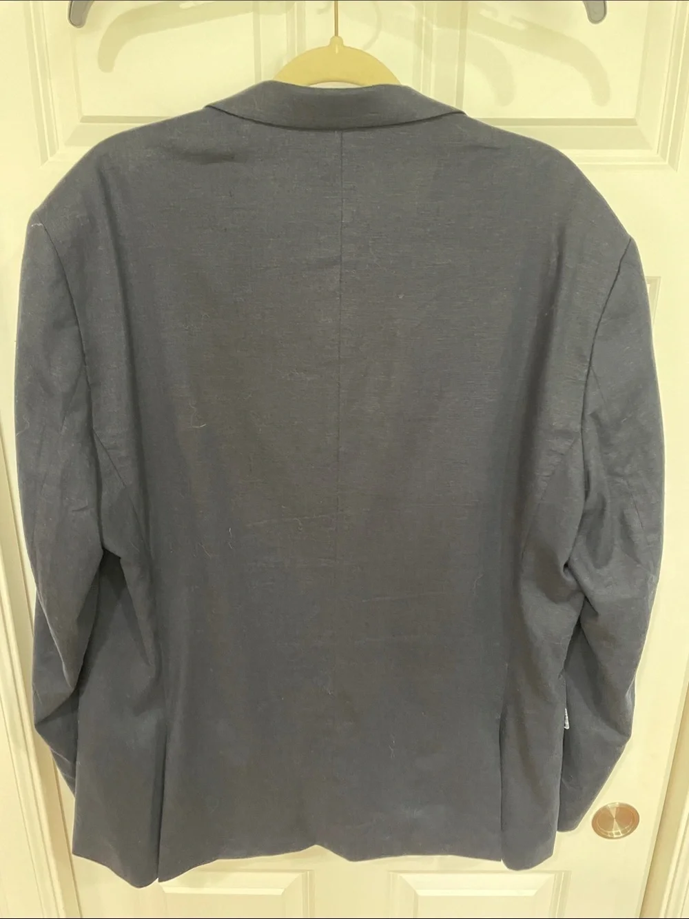 Paisley & Gray Dover Notch Blazer Size 46R Slim Fit Navy Linen Blend Two Button